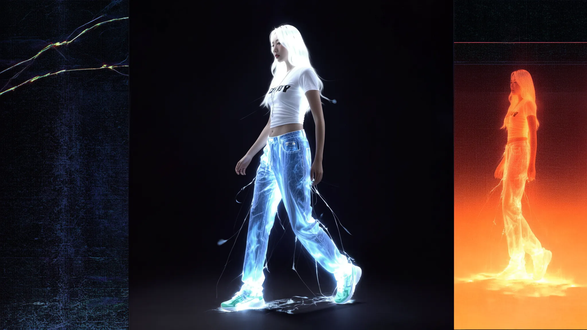 Neon denim motion concept